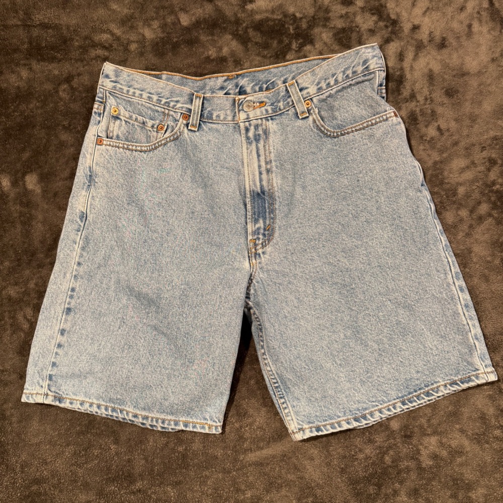 Levis 550 Jeans Shorts Mens 36 Relaxed Fit Denim Light Wash Blue Cotton